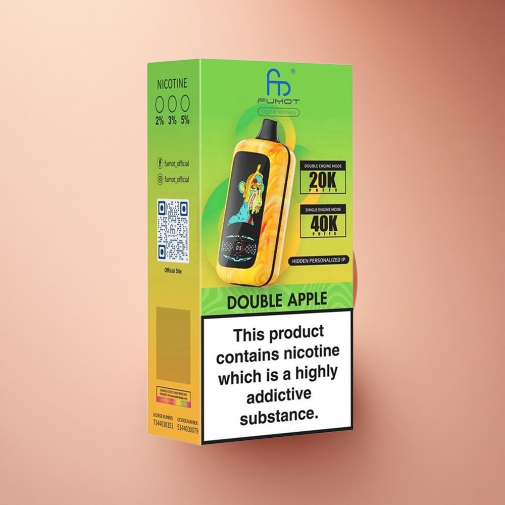 Fumot Digital Monkey 20000/40000 Puffs Διπλό Μήλο με Dual Mesh Coil και 850 mAh