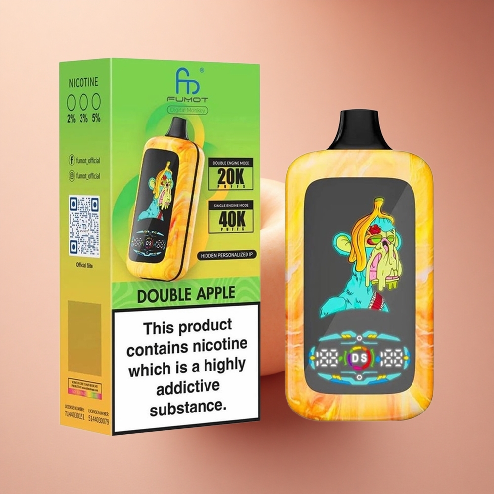 Fumot Digital Monkey 20000/40000 Puffs Διπλό Μήλο με Dual Mesh Coil και 850 mAh