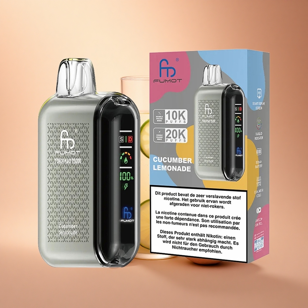 Fumot Tornado 20000 Puffs Αγγουρόλεμονο με Dual Mesh Coil και 850mAh