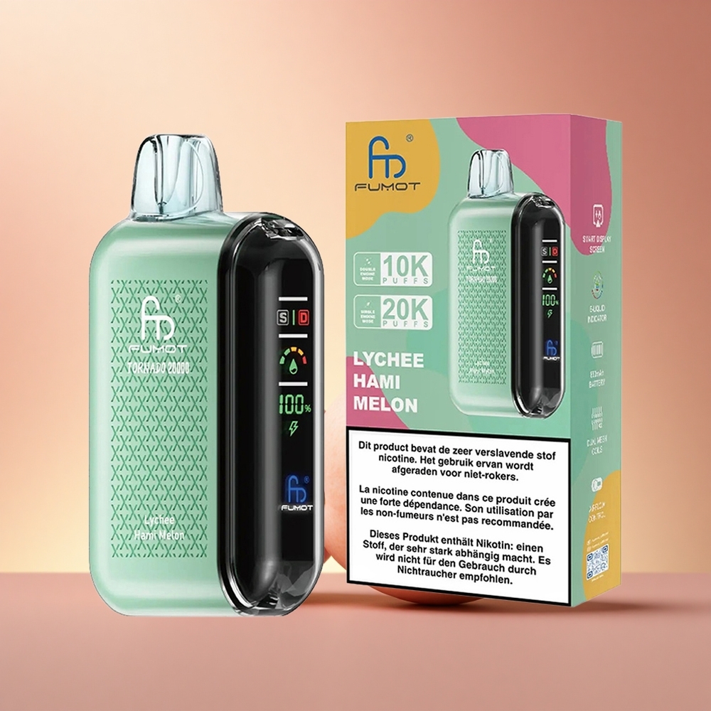 Fumot Tornado 20000 Puffs Λυχία Χαμι Μπεζόν με Dual Mesh Coil και 850mAh