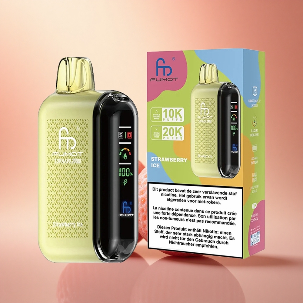 Fumot Tornado 20000 Puffs Φράουλα Πάγος με Dual Mesh Coil και 850mAh