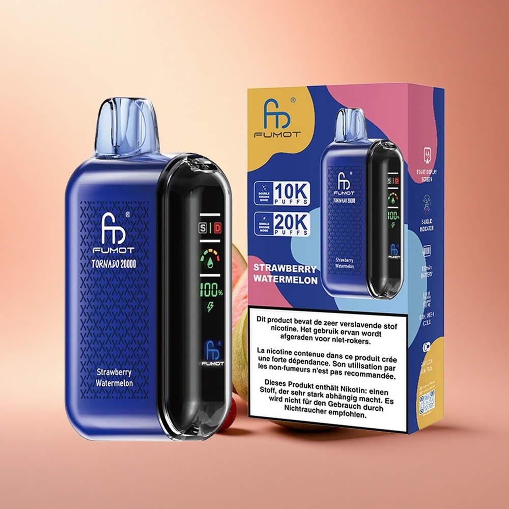 Fumot Tornado 20000 Puffs Φράουλα Καρπούζι Dual Mesh Coil 850mAh