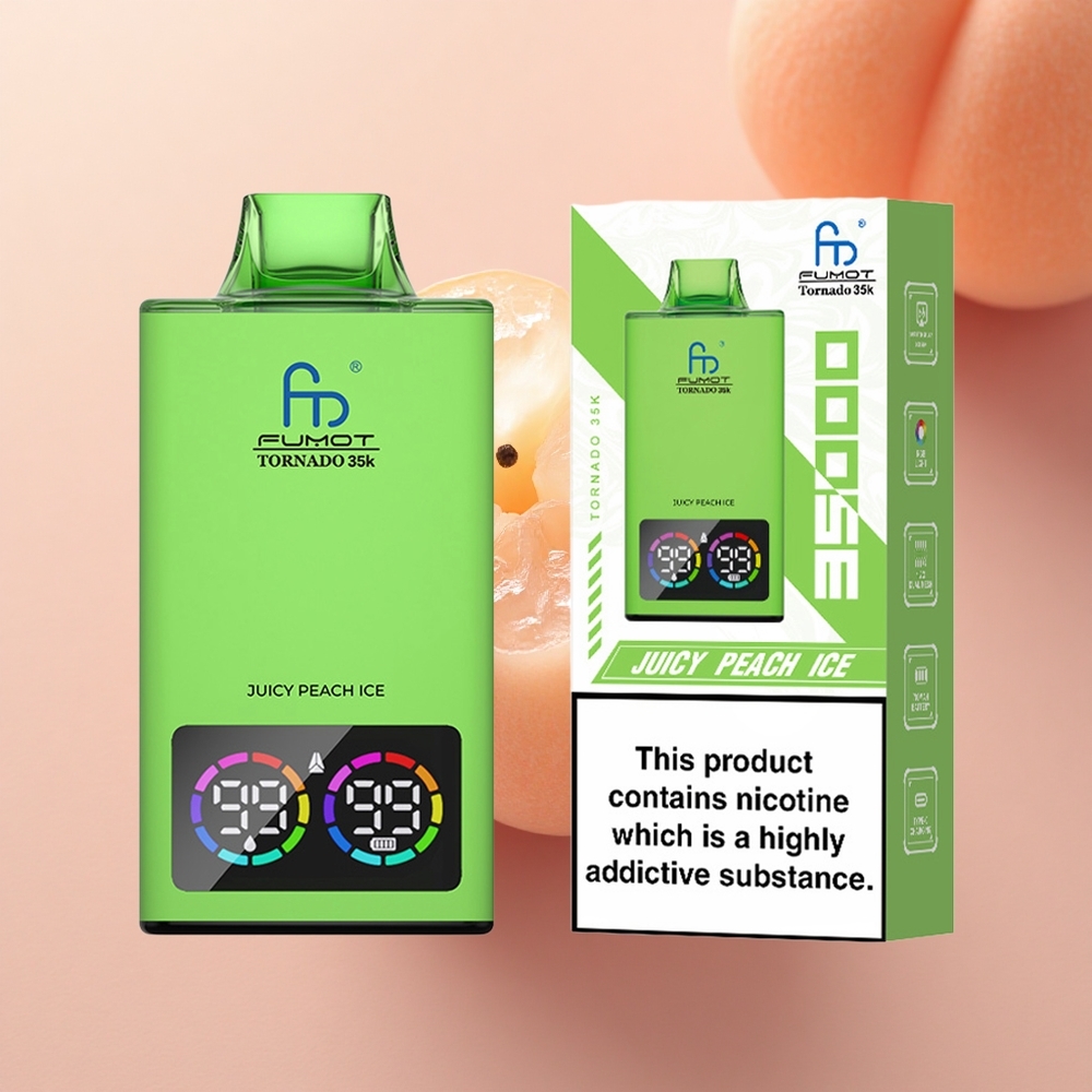 Fumot Tornado 35000 Puffs Γλυκό Ροδάκινο Πάγος με Dual Mesh Coil και 700 mAh
