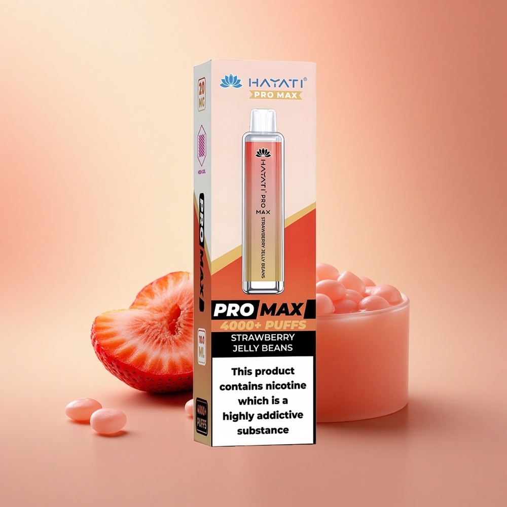 Hayati Pro Max 4000 Puffs Φράουλα Τζέλε Διπλός Σπείρα 1.1 Ohm 1400mAh