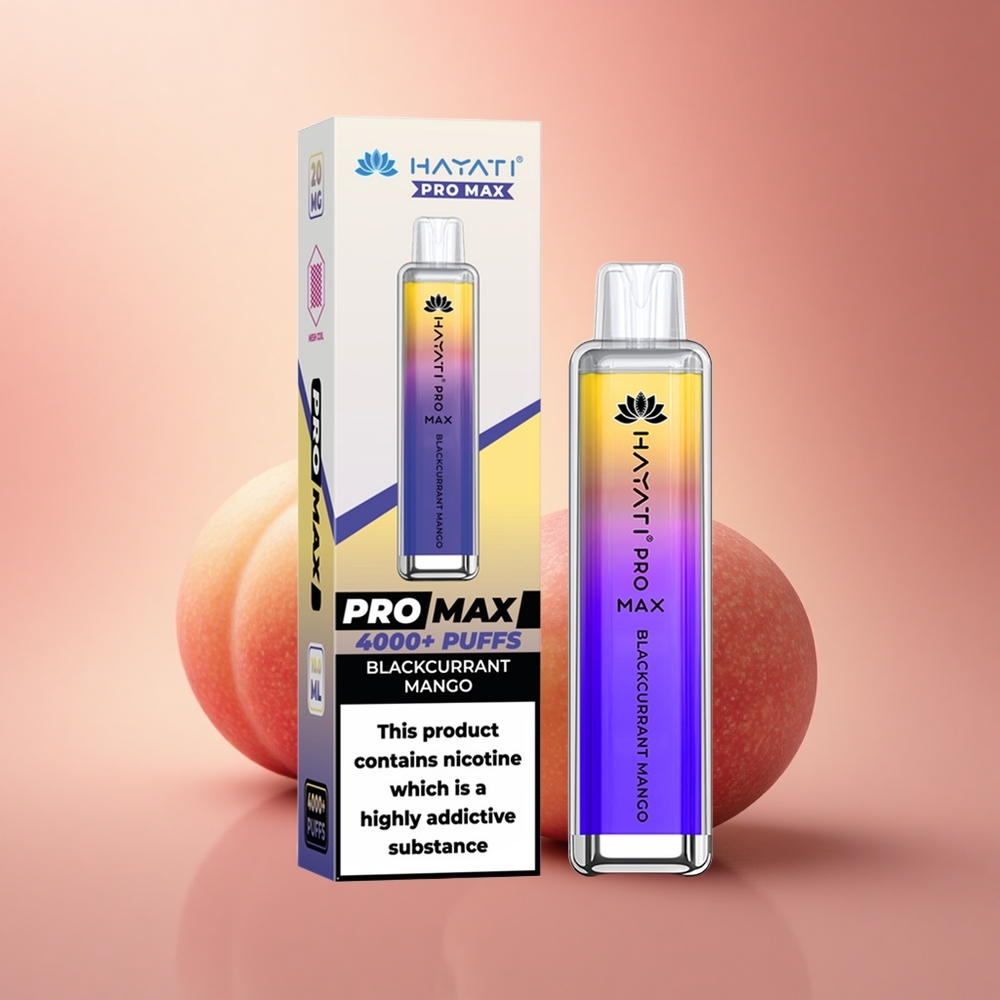 Hayati Pro Max 4000 Puffs Μαύρο Φραγκοστάφυλο Μάνγο Dual 1.1 Ohm 1400mAh
