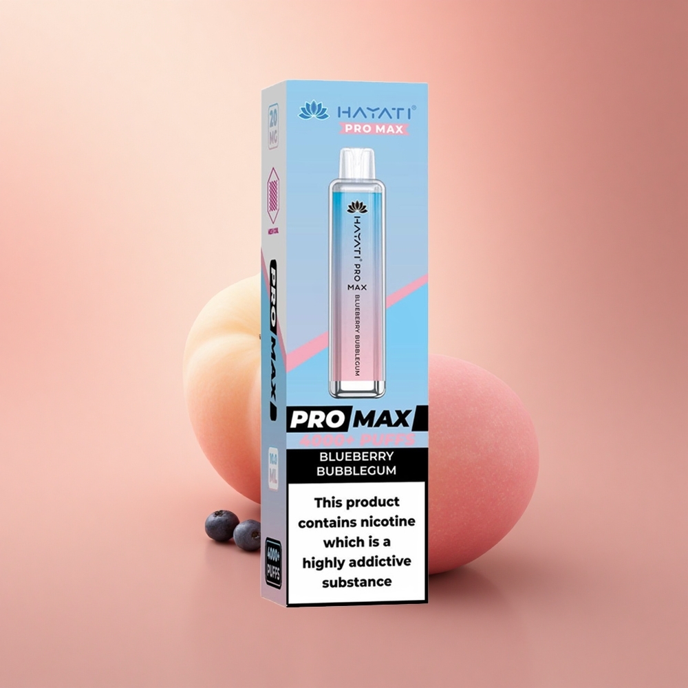Hayati Pro Max 4000 Puffs Μπλε Βατόμουρο Τσίχλα Dual 1.1 Ohm 1400mAh