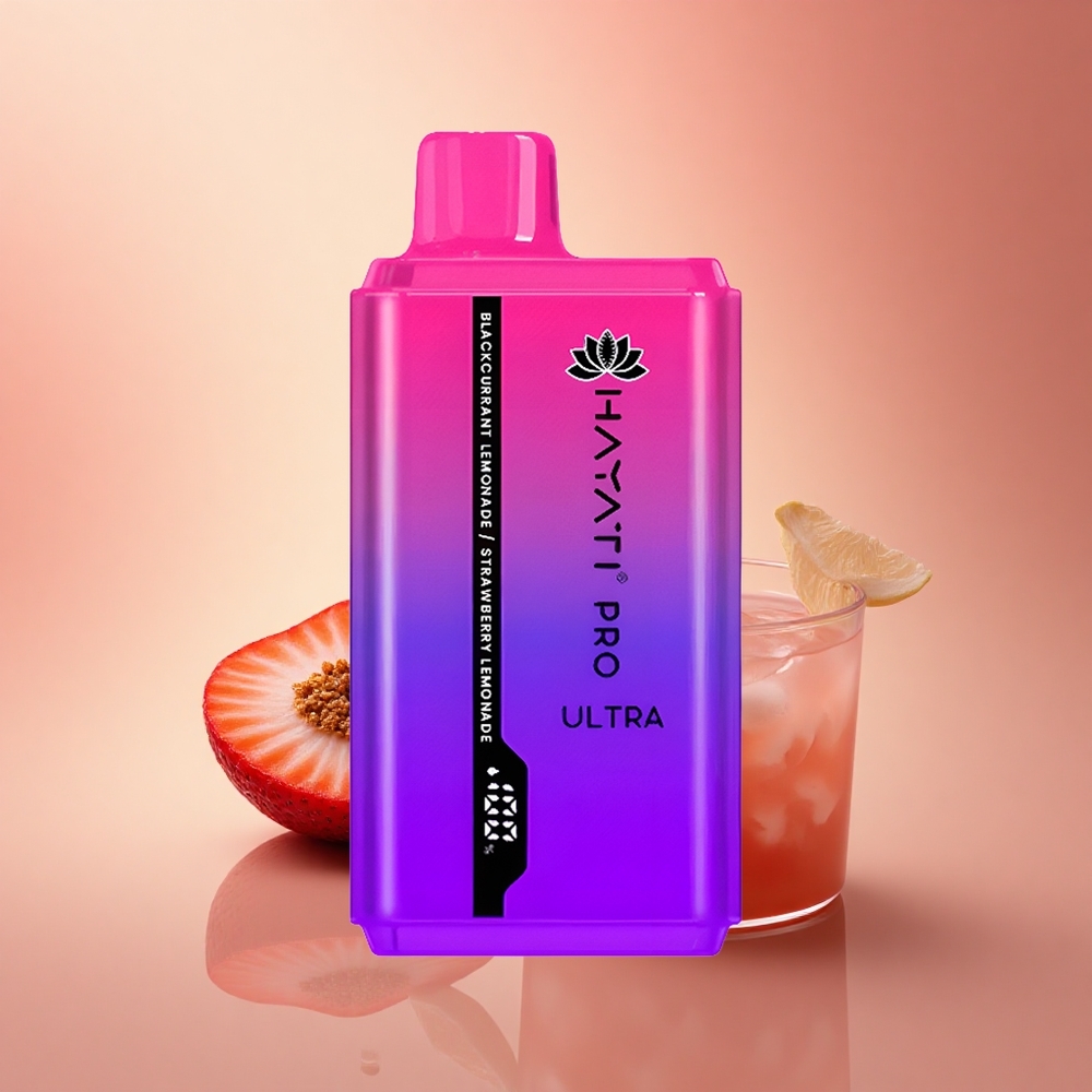 Hayati Pro Ultra 15000 Puffs Μαύρη Σμέουρα Λεμονάδα Φράουλα Λεμονάδα με 2% νικοτίνη και 850mAh