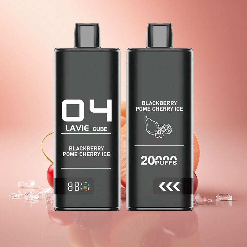 Lavie Cube 20000 Puffs Μαύρο Βατόμουρο Ροδάκινο Πάγος 28ML 600mAh